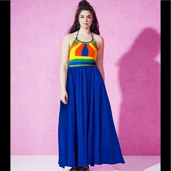Simply Be Dresses & Skirts - Multi Coloured Halter Top Maxi Dress